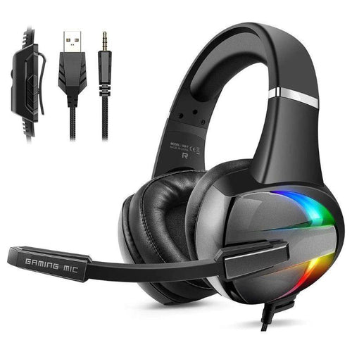 BEEXCELLENT GM-7 RGB Gaming Headset with 7.1 Surround Sound, Noise-Cancelling Microphone, and LED Lighting