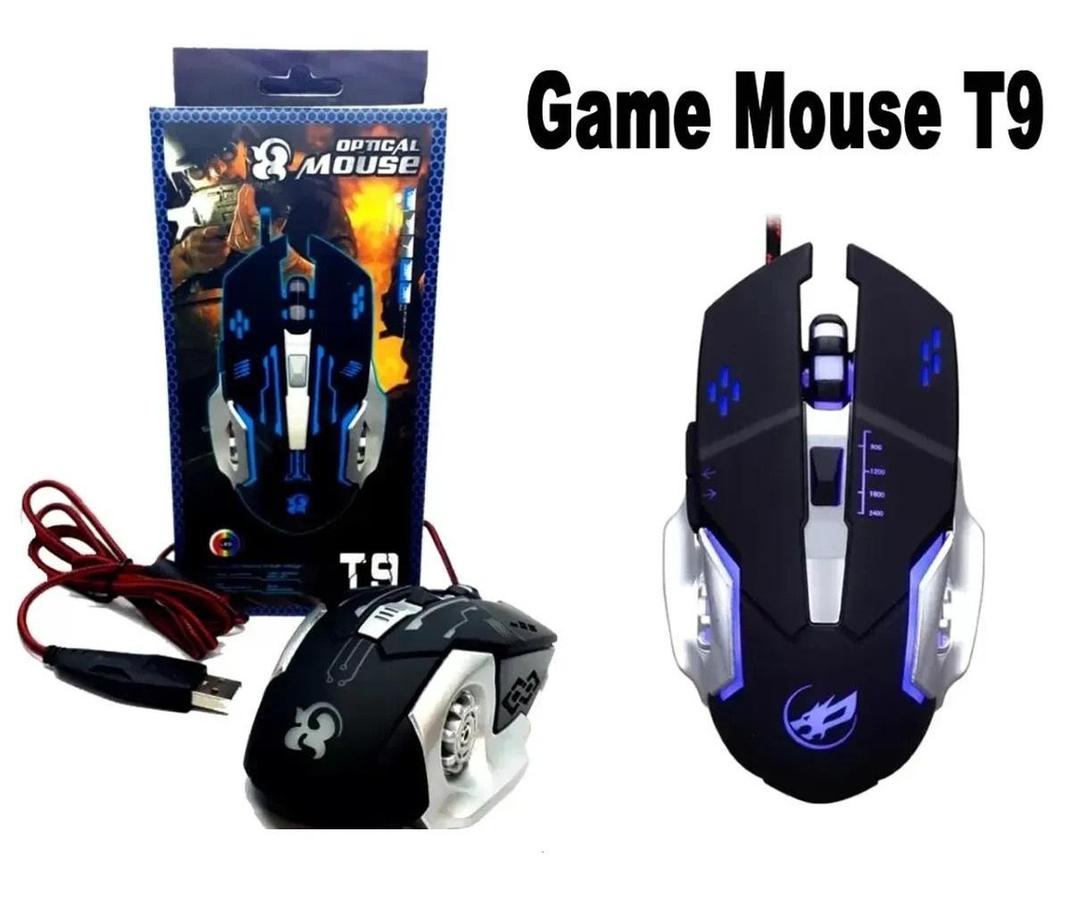 T9 Optical Gaming Mouse, RGB LED, 3200DPI, USB Wired, Ergonomic, High Precision for PC Gamers