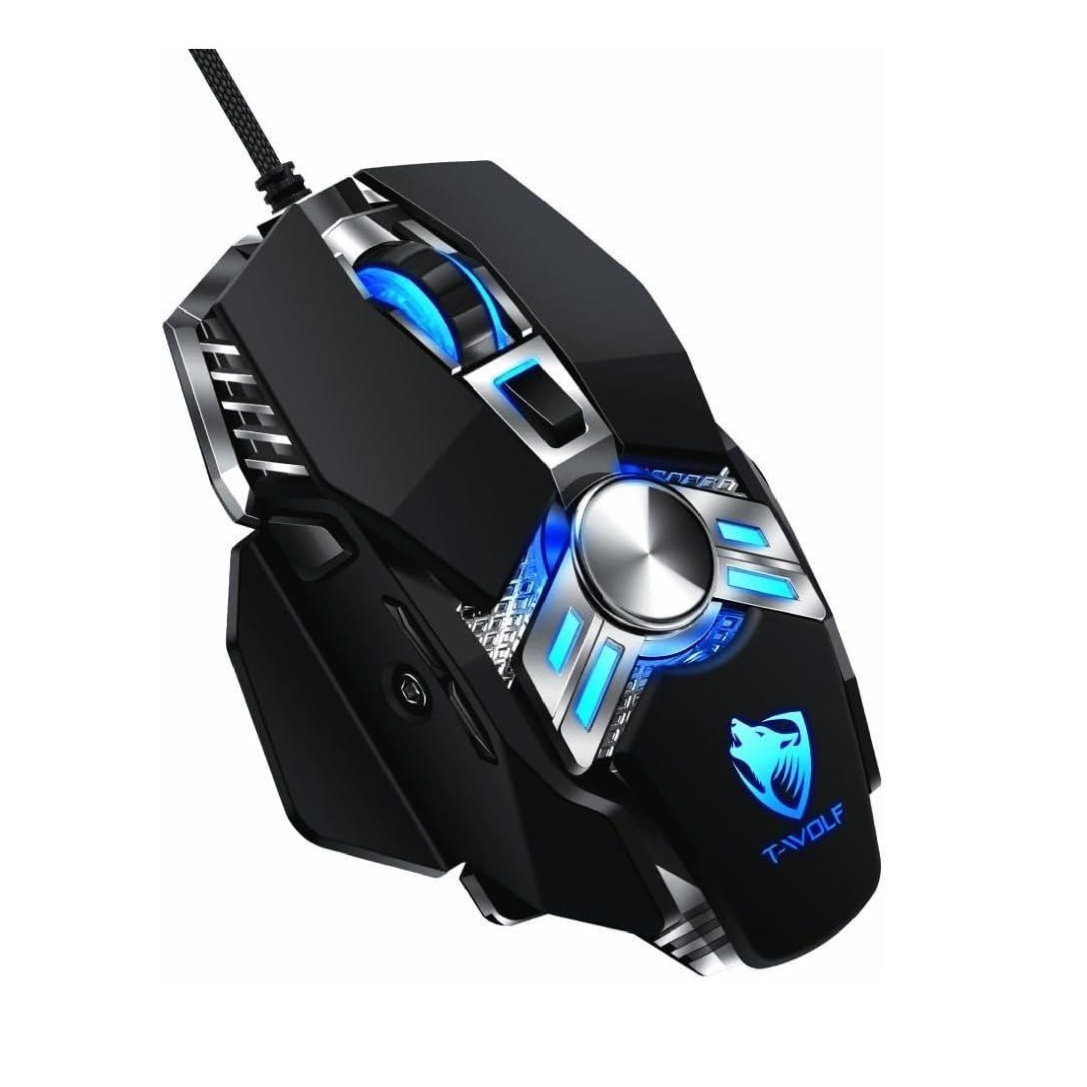 T-WOLF V10 RGB Wired Gaming Mouse – Macro Programming, 7 Buttons, Esports USB Mouse for PC & Laptop