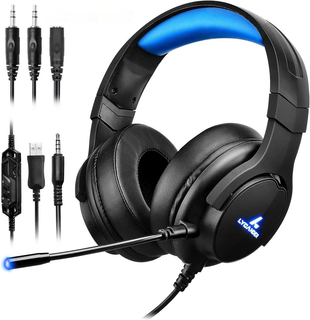 Lycander LGH-568 Over-Ear Gaming Headset with Mic & LED Lights